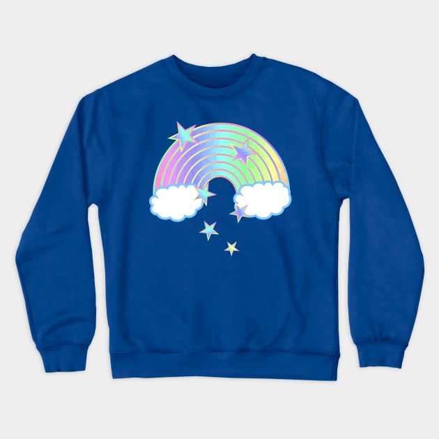 Rainbow Colors Clouds And Stars Crewneck Sweatshirt by SartorisArt1